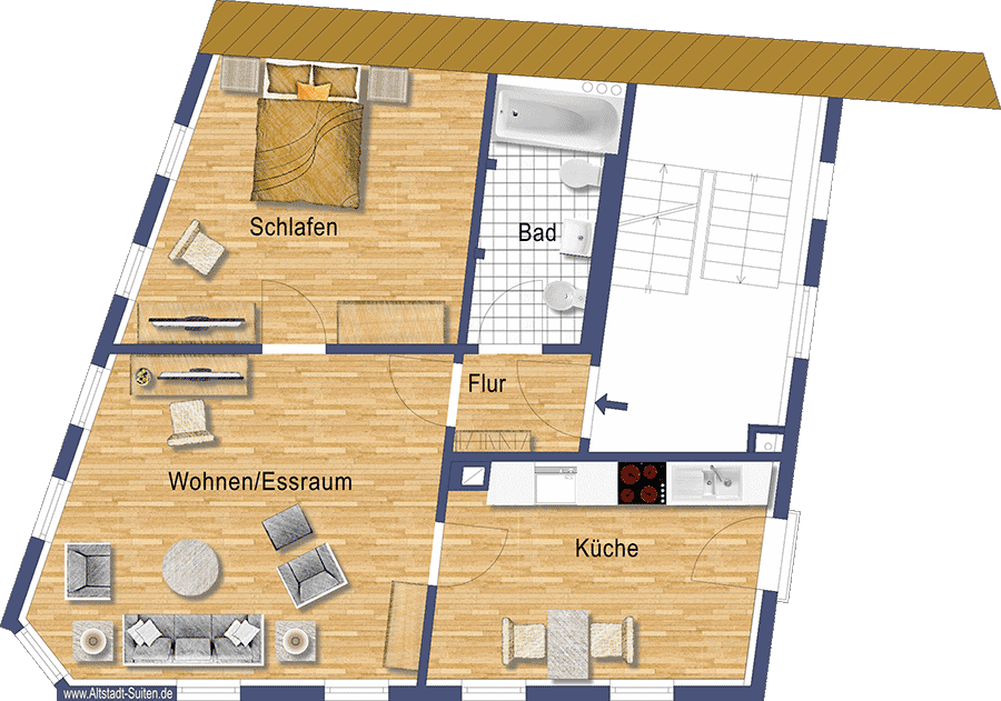 Grundriss Ferienwohnung Würzgarten